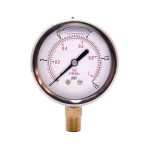Đồng hồ đo áp suất có dầu 600kg chân thẳng