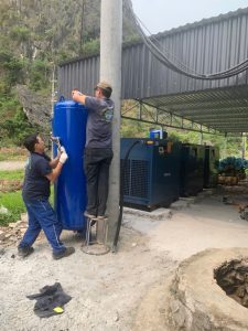 Lắp đặt máy nén khí Bk30-10G và bình chứa khí tại công trình