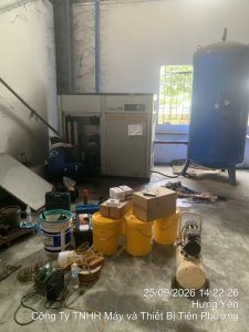 Hình ảnh thực tế- bảo dưỡng máy nén khí hitachi 75kw tại Hưng Yên